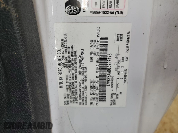 2014 Ford Mustang V6 with VIN 1ZVBP8AM0E5232495, listed as a Copart auction lot 41481245 with 118,917 mi miles and Salvage Title. Bid and sale history available at DreamBid. Image 12.