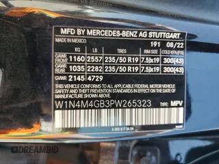 2023 Mercedes-Benz GLB 250 z VIN W1N4M4GB3PW265323, wystawiony jako Copart lot #53151815 z przebiegiem 39 853 mil mil oraz Szkody całkowita. Historia ofert i sprzedaży dostępna na DreamBid. Obrazek 14.