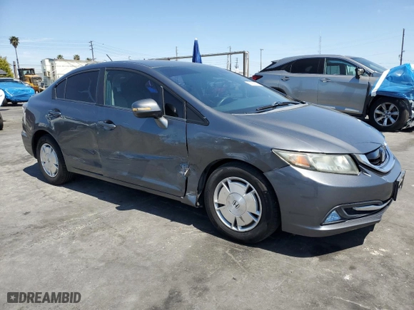 2013 Honda Civic Hybrid with VIN 19XFB4F2XDE201406, listed as a Copart auction lot 51952805 with 156,600 mi miles and Salvage Title. Bid and sale history available at carsss.com. Image 4.