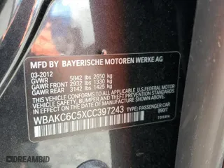 2012 BMW 7 Series 750i xDrive with VIN WBAKC6C5XCC397243, listed as a Copart auction lot 51331165 with 77,424 mi miles and Clean Title. Bid and sale history available at carsss.com. Image 12.