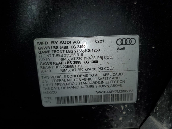 2021 Audi Q5 Premium Plus z VIN WA1BAAFY7M2065358, wystawiony jako Copart lot #55590775 z przebiegiem 38 070 mil mil oraz Czysty tytuł • Clean title. Historia ofert i sprzedaży dostępna na DreamBid. Obrazek 13.