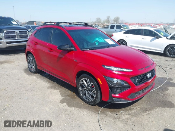 2023 Hyundai Kona N Line with VIN KM8K33A39PU951418, listed as a IAAI auction lot 41834000 with 31,046 mi miles and . Bid and sale history available at carsss.com. Image 1.