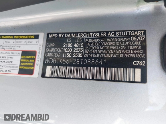 2008 Mercedes-Benz CLK 350 с VIN WDBTK56F28T088641, выставлен на аукционе IAAI как лот 41797102 с пробегом 136 971 миль миль и . История ставок и продаж доступна на DreamBid. Изображение 9.