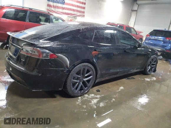 2022 Tesla Model S Plaid with VIN 5YJSA1E64NF466001, listed as a Copart auction lot 49312365 with Not Provided miles and Salvage Title. Bid and sale history available at carsss.com. Image 3.