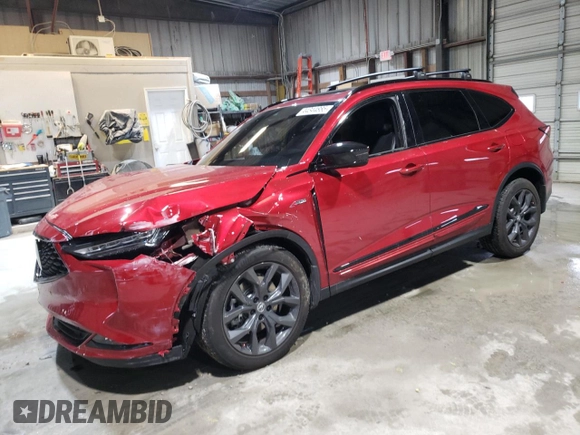2023 Acura MDX w/A-Spec Package with VIN 5J8YE1H04PL040249, listed as a Copart auction lot 44344885 with Not Provided miles and Salvage Title. Bid and sale history available at DreamBid. Image 1.