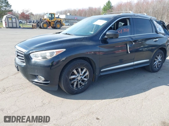 2013 Infiniti JX35 with VIN 5N1AL0MM2DC349038, listed as a IAAI auction lot 42087824 with 162,200 mi miles. Bid and sale history available at carsss.com. Image 2.