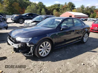 2018 Audi A4 with VIN WAUNNAF48JA027494, listed as a Copart auction lot 76087504 with 62,054 mi miles and Salvage title. Bid and sale history available at DreamBid. Image 1.