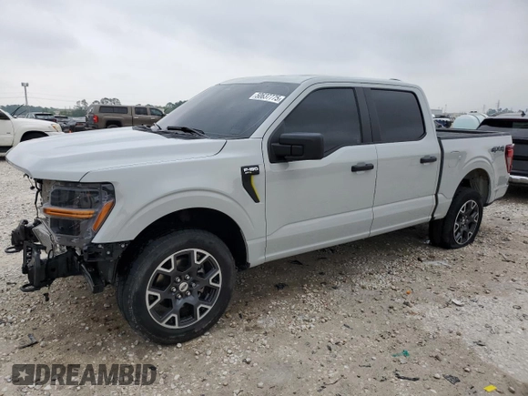 2024 Ford F-150 STX with VIN 1FTEW2LP6RKE60841, listed as a Copart auction lot 50637775 with 21,134 mi miles and Salvage Title. Bid and sale history available at carsss.com. Image 1.