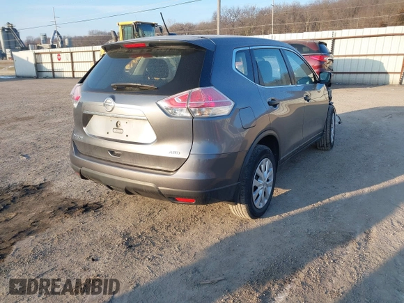 2016 Nissan Rogue S with VIN KNMAT2MV4GP647788, listed as a IAAI auction lot 41282602 with 96,556 mi miles. Bid and sale history available at carsss.com. Image 4.