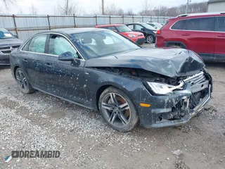 2018 Audi A4 Premium Plus with VIN WAUENAF44JN000852, listed as a IAAI auction lot 41630986 with 114,724 mi miles. Bid and sale history available at carsss.com. Image 1.