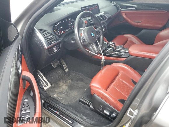 2021 BMW X4 M z VIN 5YMUJ0C03M9F20053, wystawiony jako Copart lot #87595845 z przebiegiem Nie podano mil oraz Szkody całkowita. Historia ofert i sprzedaży dostępna na DreamBid. Obrazek 8.