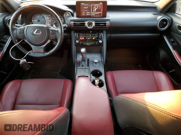 2021 Lexus IS with VIN JTHC81F24M5043624, listed as a Copart auction lot 89098095 with 23,371 mi miles and Salvage Title. Bid and sale history available at carsss.com. Image 8.