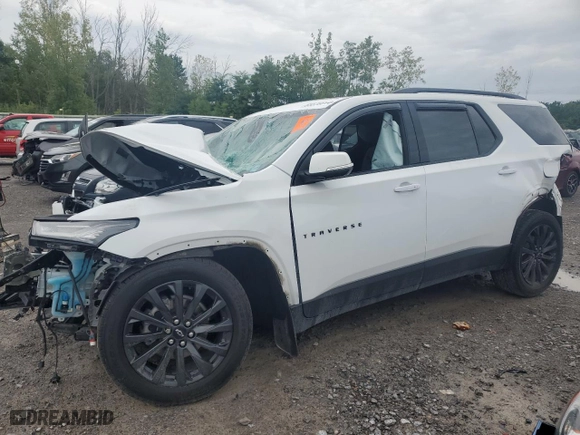 2022 Chevrolet Traverse RS with VIN 1GNEVJKW7NJ182884, listed as a Copart auction lot 65578644 with 0 mi miles and Salvage Title. Bid and sale history available at carsss.com. Image 1.