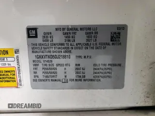 2013 GMC Acadia Denali with VIN 1GKKVTKD5DJ218810, listed as a Copart auction lot 80094204 with 168,267 mi miles and Salvage Title. Bid and sale history available at carsss.com. Image 14.