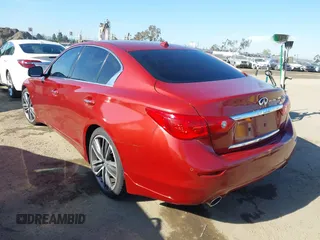 2014 Infiniti Q50 Sport with VIN JN1BV7AP4EM676615, listed as a IAAI auction lot 42007415 with 80,276 mi miles and . Bid and sale history available at DreamBid. Image 3.