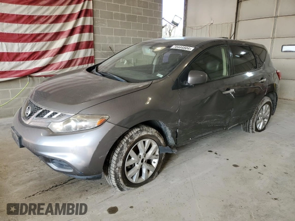 2013 Nissan Murano S with VIN JN8AZ1MU2DW206389, listed as a Copart auction lot 70444504 with 109,120 mi miles and Salvage Title. Bid and sale history available at carsss.com. Image 1.