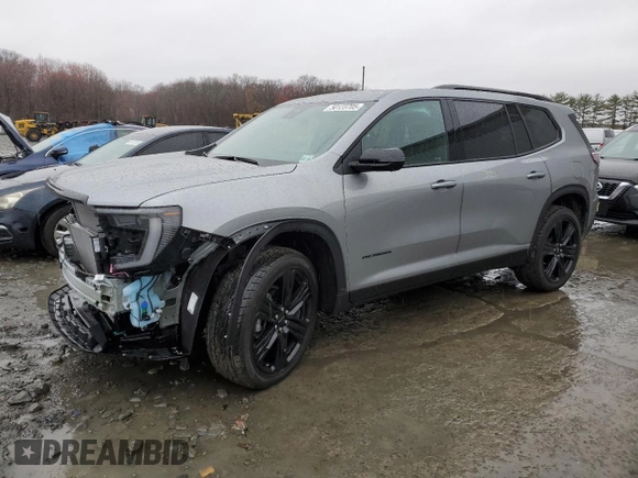 2025 GMC Acadia AWD Elevation z VIN 1GKENNRS3SJ144278, wystawiony jako Copart lot #50123705 z przebiegiem 3 539 mil mil oraz Szkoda całkowita • Salvage title. Historia ofert i sprzedaży dostępna na DreamBid. Obrazek 1.