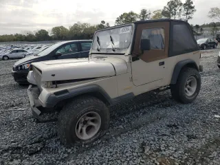 1995 Jeep Wrangler S with VIN 1J4FY19P0SP267541, listed as a Copart auction lot 48353564 with 153,985 mi miles and Salvage Title. Bid and sale history available at carsss.com. Image 1.