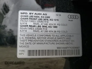 2019 Audi Q5 Premium with VIN WA1ANAFY7K2036987, listed as a Copart auction lot 66939822 with 44,245 mi miles. Bid and sale history available at carsss.com. Image 10.