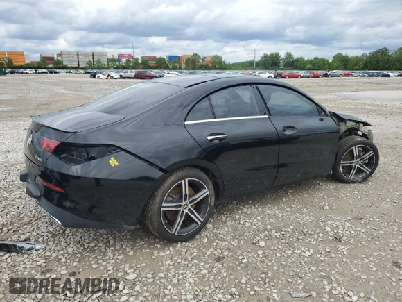 2021 Mercedes-Benz CLA 250 with VIN W1K5J4HB6MN149186, listed as a Copart auction lot 57349855 with 23,200 mi miles and Salvage title. Bid and sale history available at DreamBid. Image 3.