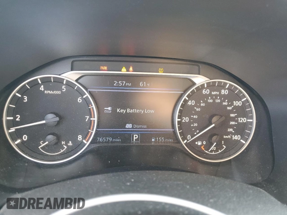 2019 Nissan Altima 2.5 SV with VIN 1N4BL4DV0KC252125, listed as a Copart auction lot 52453145 with 76,579 mi miles and Salvage Title. Bid and sale history available at carsss.com. Image 9.