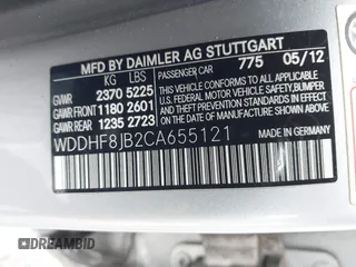 2012 Mercedes-Benz E 350 Luxury with VIN WDDHF8JB2CA655121, listed as a IAAI auction lot 41952558 with 106,155 mi miles and . Bid and sale history available at carsss.com. Image 9.