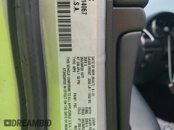 2021 Jeep Grand Cherokee Laredo X with VIN 1C4RJEAG0MC814067, listed as a Copart auction lot 52042035 with 39,127 mi miles and Non repairable. Bid and sale history available at DreamBid. Image 13.