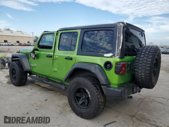 2019 Jeep Wrangler Unlimited Sport with VIN 1C4HJXDG4KW508021, listed as a Copart auction lot 43949845 with 107,464 mi miles and Salvage title. Bid and sale history available at DreamBid. Image 2.