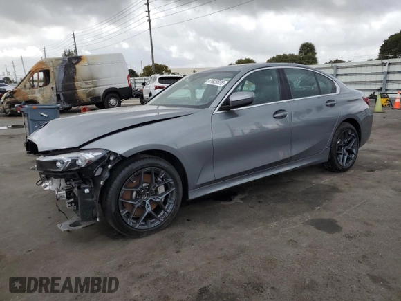 2025 BMW 3 Series 330i xDrive with VIN 3MW89CW01S8F01583, listed as a Copart auction lot 47929825 with 4,134 mi miles and Clean Title. Bid and sale history available at carsss.com. Image 1.
