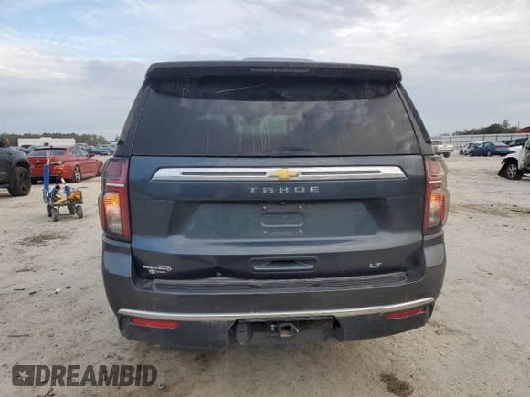 2021 Chevrolet Tahoe LT with VIN 1GNSCNKD5MR252123, listed as a Copart auction lot 42582425 with 114,130 mi miles and Salvage title. Bid and sale history available at DreamBid. Image 6.