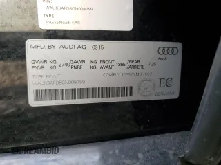 2016 Audi A8 with VIN WAUK3AFD8GN008759, listed as a Copart auction lot 81256324 with 86,244 mi miles and Salvage title. Bid and sale history available at DreamBid. Image 12.