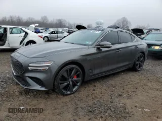 2023 Genesis G70 3.3T z VIN KMTG54TE2PU113421, wystawiony jako Copart lot #46648975 z przebiegiem 17 375 mil mil oraz Szkoda całkowita • Salvage title. Historia ofert i sprzedaży dostępna na DreamBid. Obrazek 1.
