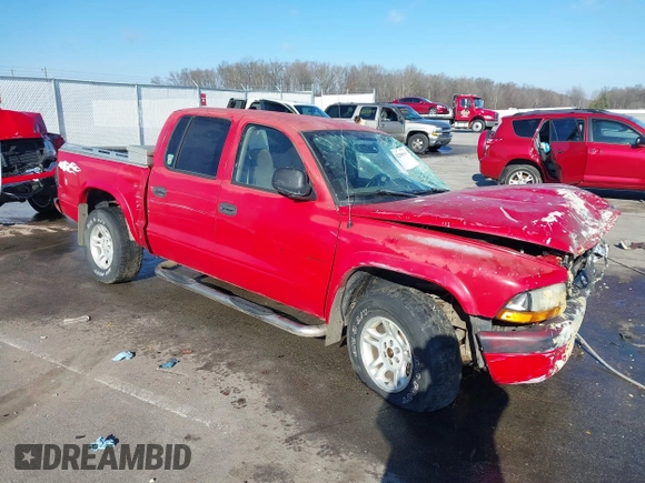 2002 Dodge Dakota Sport with VIN 1B7HG38N42S715838, listed as a IAAI auction lot 41229054 with 1 mi miles. Bid and sale history available at carsss.com. Image 1.