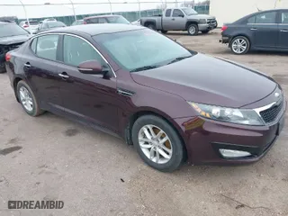 2013 Kia Optima LX with VIN 5XXGM4A78DG244053, listed as a IAAI auction lot 41965101 with 190,780 mi miles. Bid and sale history available at carsss.com. Image 1.