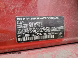 2013 BMW 3 Series 335i xDrive with VIN WBA3B9C5XDF587715, listed as a Copart auction lot 49008985 with 174,051 mi miles and Salvage Title. Bid and sale history available at carsss.com. Image 14.