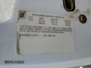 1996 Buick Regal Custom с VIN 2G4WB52KXT1423138, выставлен на аукционе Copart как лот 81386304 с пробегом 54 142 миль миль и На запчасти • Non repairable. История ставок и продаж доступна на DreamBid. Изображение 12.
