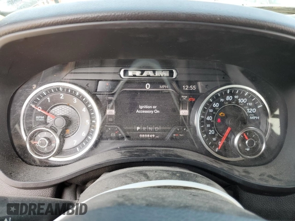2020 Ram 1500 Big Horn with VIN 1C6RREBTXLN121196, listed as a Copart auction lot 44034035 with 80,849 mi miles and Salvage Title. Bid and sale history available at carsss.com. Image 9.