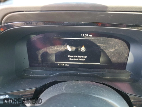 2022 Nissan Pathfinder Platinum with VIN 5N1DR3DH1NC219172, listed as a Copart auction lot 80288214 with 57,108 mi miles and Salvage title. Bid and sale history available at DreamBid. Image 9.