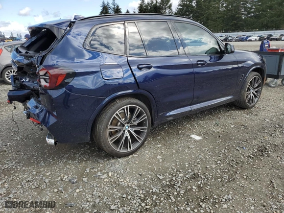 2022 BMW X3 sDrive30i with VIN 5UX43DP02N9L66680, listed as a Copart auction lot 52217535 with 0 mi miles and Salvage Title. Bid and sale history available at carsss.com. Image 3.