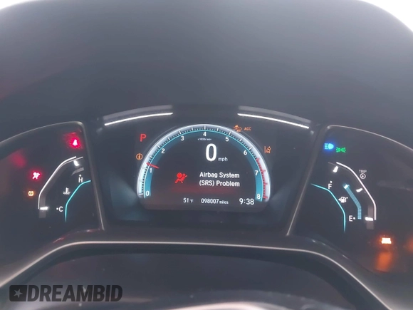 2019 Honda Civic Sedan EX with VIN JHMFC1F32KX011485, listed as a IAAI auction lot 41459026 with 98,007 mi miles. Bid and sale history available at carsss.com. Image 7.
