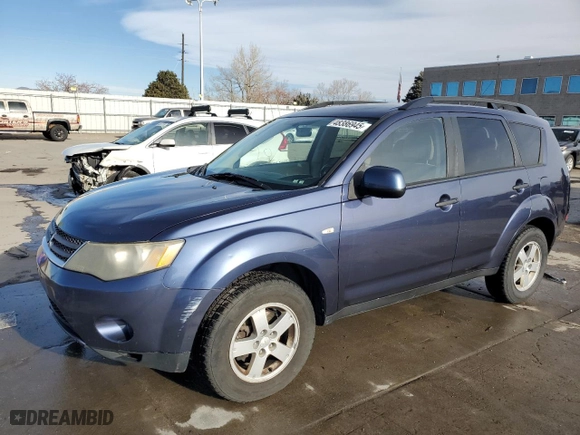 2007 Mitsubishi Outlander LS with VIN JA4MT31X67Z022011, listed as a Copart auction lot 48386945 with 189,505 mi miles and Salvage Title. Bid and sale history available at carsss.com. Image 1.