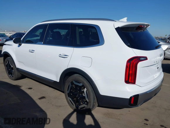 2025 Kia Telluride S with VIN 5XYP64GC3SG596092, listed as a IAAI auction lot 41686012 with 2,539 mi miles and . Bid and sale history available at DreamBid. Image 3.