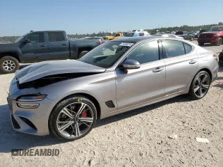 2024 Genesis G70 2.5T with VIN KMTG34SC1RU136889, listed as a Copart auction lot 74356314 with 9,158 mi miles and Salvage Title. Bid and sale history available at carsss.com. Image 1.