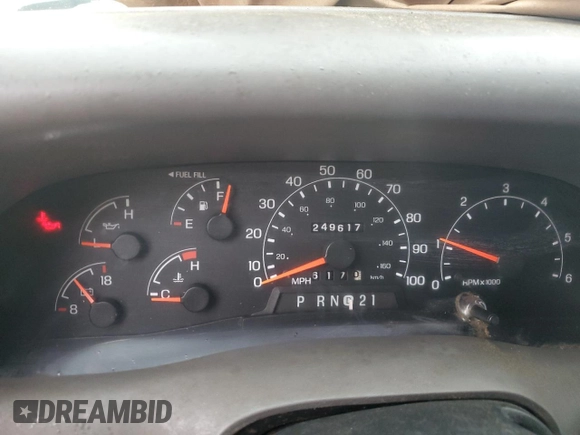 2001 Ford Super Duty F-250 XL with VIN 1FTNX20S91EB09706, listed as a Copart auction lot 66475184 with 249,617 mi miles and Clean Title. Bid and sale history available at carsss.com. Image 9.