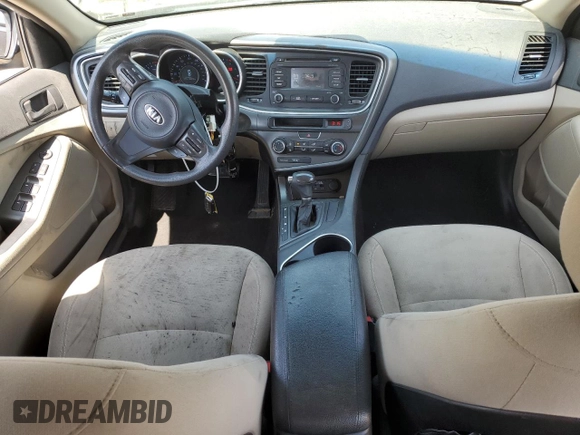 2015 Kia Optima LX with VIN 5XXGM4A77FG474072, listed as a Copart auction lot 53845125 with 130,356 mi miles and Salvage Title. Bid and sale history available at DreamBid. Image 8.