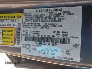 2014 Ford Fusion Titanium with VIN 3FA6P0K92ER119005, listed as a IAAI auction lot 41827178 with 108,959 mi miles. Bid and sale history available at carsss.com. Image 9.