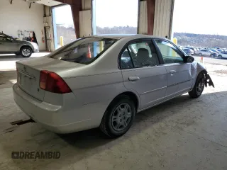 2002 Honda Civic LX with VIN 1HGES15562L047000, listed as a Copart auction lot 46567405 with 224,963 mi miles and Salvage Title. Bid and sale history available at DreamBid. Image 3.