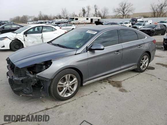 2018 Hyundai Sonata SEL with VIN 5NPE34AF8JH727138, listed as a Copart auction lot 48195065 with 136,278 mi miles and Salvage Title. Bid and sale history available at DreamBid. Image 1.