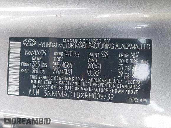 2024 Genesis GV70 2.5T with VIN 5NMMADTBXRH009739, listed as a IAAI auction lot 42091832 with 17,336 mi miles and . Bid and sale history available at DreamBid. Image 9.