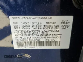 2018 Acura MDX Advance with VIN 5J8YD4H8XJL004325, listed as a Copart auction lot 55131815 with 63,306 mi miles and Salvage title. Bid and sale history available at DreamBid. Image 13.